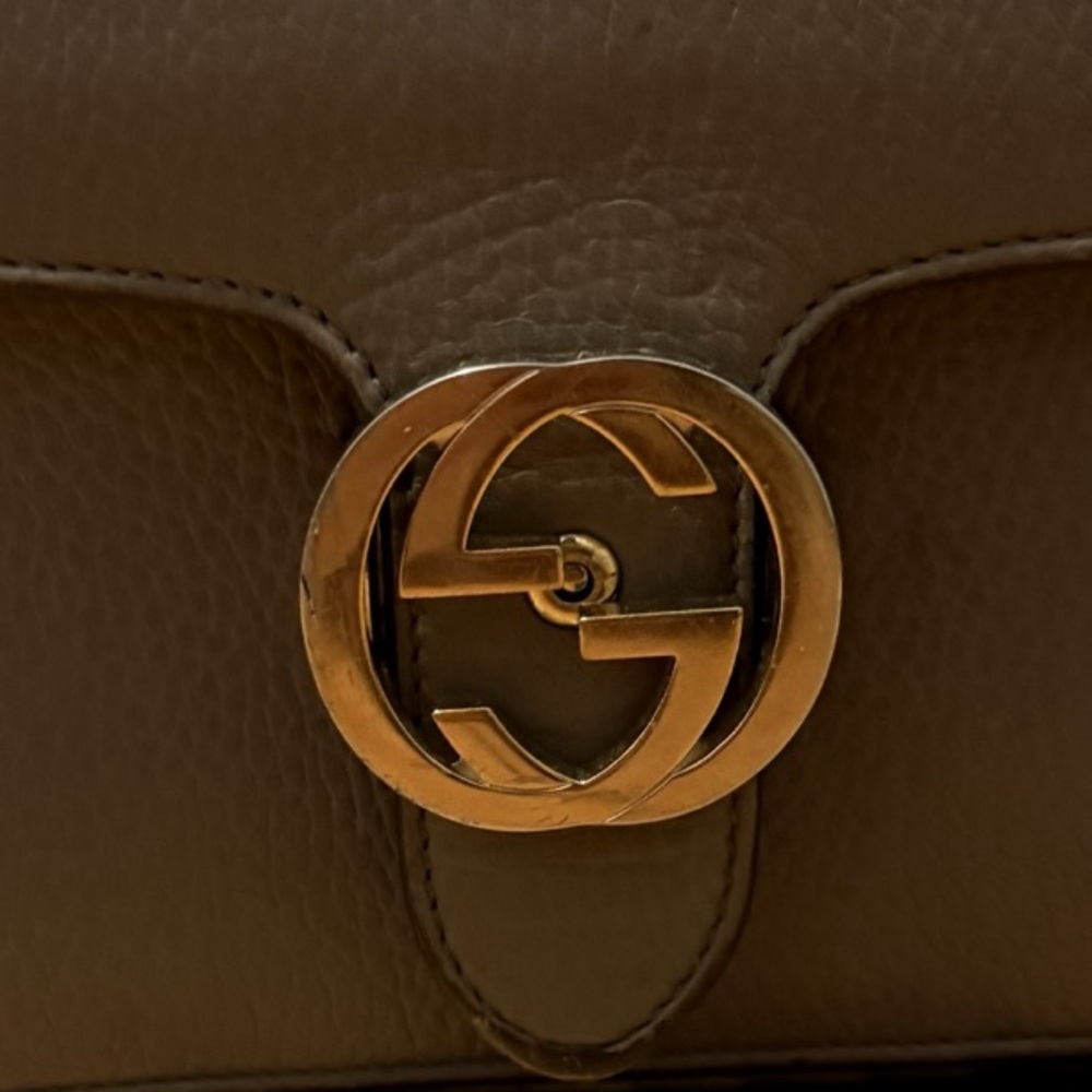 Gucci Gray Crossbody/Shoulder Bag with Iconic GG Hardware